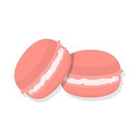 Dessert pink Marcarons cartoon illustration vector