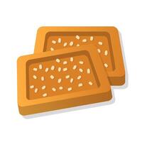 Dessert square shape cookies cartoon illustration vector