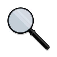 Magnifier black metal round frame cartoon illustration vector