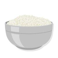 Asian food Rice and bowl cartoon illustration vector