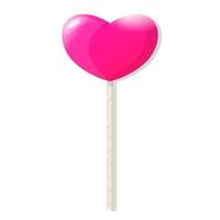 Pink heart shape Lollipop cartoon illustration vector