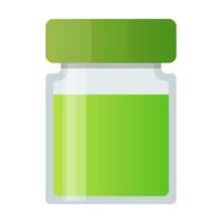 Painting tool green watercolor pigment glass bottle vector