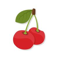 Fresh fruit cherry cartoon illustration vector
