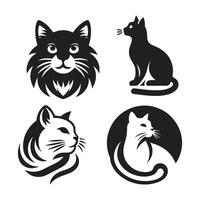 Cat vector silhouette set. Cats collection - vector silhouette. Cats, Isolated On a White Background