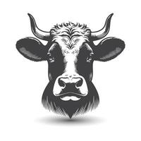 vaca y toro cabeza icono. resumen vacas cabeza vector