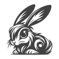 Conejo vector. aislado Conejo sombra en un blanco antecedentes vector