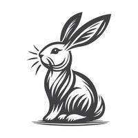 Rabbit Vector. Isolated rabbit shadow on a white background vector