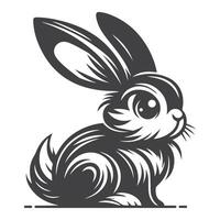 Rabbit Vector. Isolated rabbit shadow on a white background vector