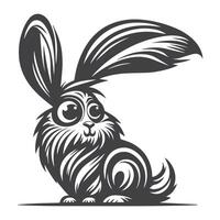 Rabbit Vector. Isolated rabbit shadow on a white background vector