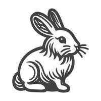 Rabbit Vector. Isolated rabbit shadow on a white background vector