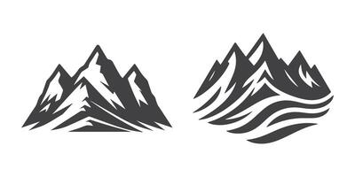 montañas vector ilustración. conjunto de montañas logo, conjunto de montañas silueta