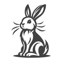 Rabbit Vector. Isolated rabbit shadow on a white background vector