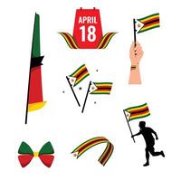 Zimbabwe Element Independence Day Illustration Design Vector