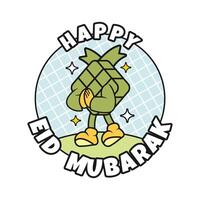 ketupat eid Mubarak maravilloso vector diseño