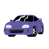 Blue Cool Car Flat Style Element vector