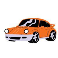 Red Sport Custom Car Flat Style Element vector