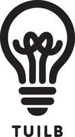 minimal Bulb logo logo icon, flat symbol, black color silhouette, white background vector