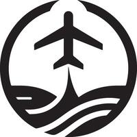 mínimo aerolíneas logo con creativo forma icono, plano símbolo vector