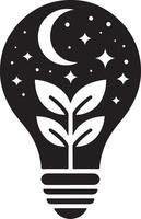 minimal Bulb logo logo icon, flat symbol, black color silhouette, white background vector