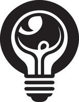 mínimo bulbo logo logo icono, plano símbolo, negro color silueta, blanco antecedentes vector