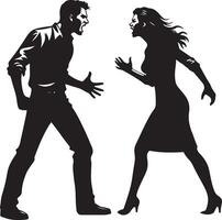 Couple quarreling silhouette vector