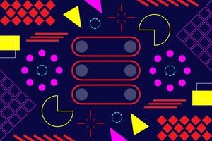 Neon Abstract Geometric Landscape Background Template vector