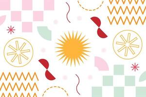 Memphis Shape Geometric Background Template vector