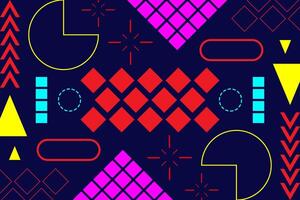 Neon Abstract Geometric Landscape Background Template vector