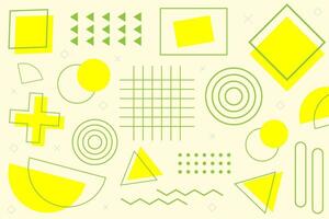 Abstract memphis geometric shapes background template vector