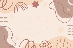 Vector flat abstract bohemian doodle background template
