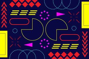Neon Abstract Geometric Landscape Background Template vector