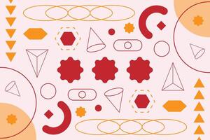 Abstract Memphis Shape Geometric Background Template vector