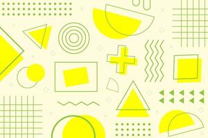 Abstract memphis geometric shapes background template vector