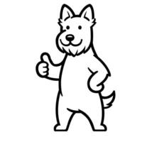 AI generated Scottish Terrier Dog Happy Thumbs-Up illustration vector