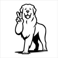 AI generated Confident Newfoundland Peace Gesture Illustration Vector