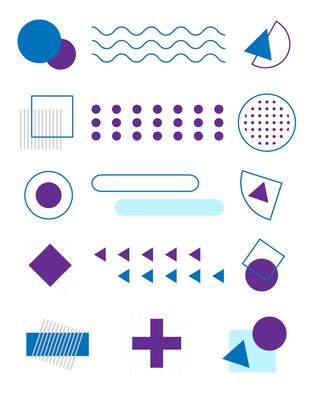 Abstract memphis geometric shapes background template