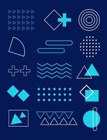 Abstract memphis geometric shape background template vector