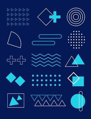 Abstract memphis geometric shape background template
