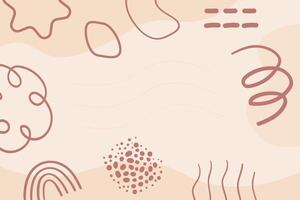Vector flat abstract bohemian doodle background template