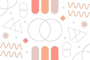 Abstract Memphis Shape Geometric Background Template vector