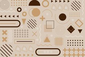 Abstract memphis geometric shapes background template vector