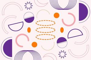 Memphis Shape Geometric Background Template vector