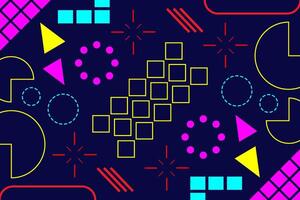 Neon Abstract Geometric Landscape Background Template vector