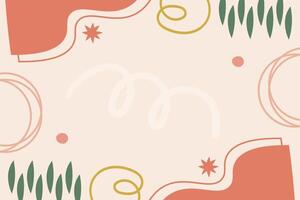 Vector flat abstract bohemian doodle background template