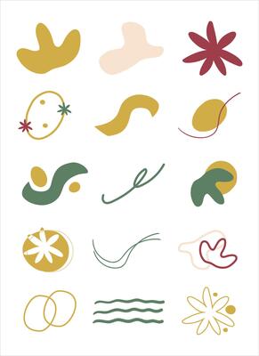 Vector flat abstract bohemian doodle background template