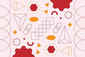 Abstract Memphis Shape Geometric Background Template vector