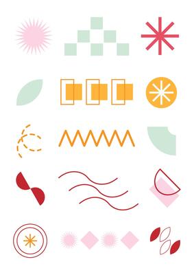 Memphis Shape Geometric Background Template