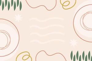 Vector flat abstract bohemian doodle background template