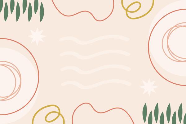 Vector flat abstract bohemian doodle background template