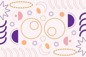 Memphis Shape Geometric Background Template vector